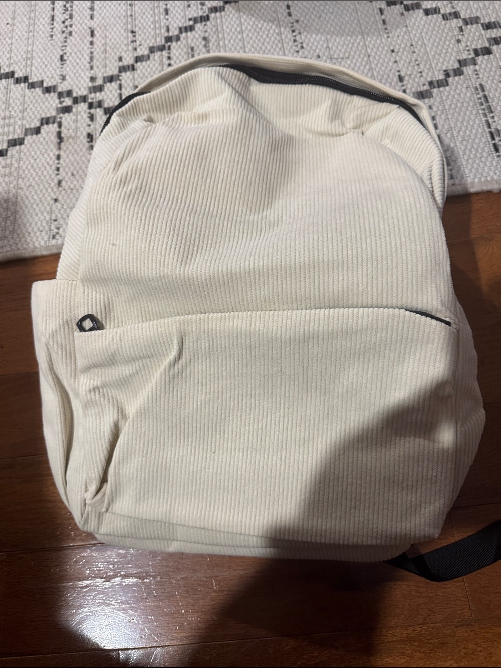 Cream Corduroy Backpack - Minimal Everyday Men's Bag